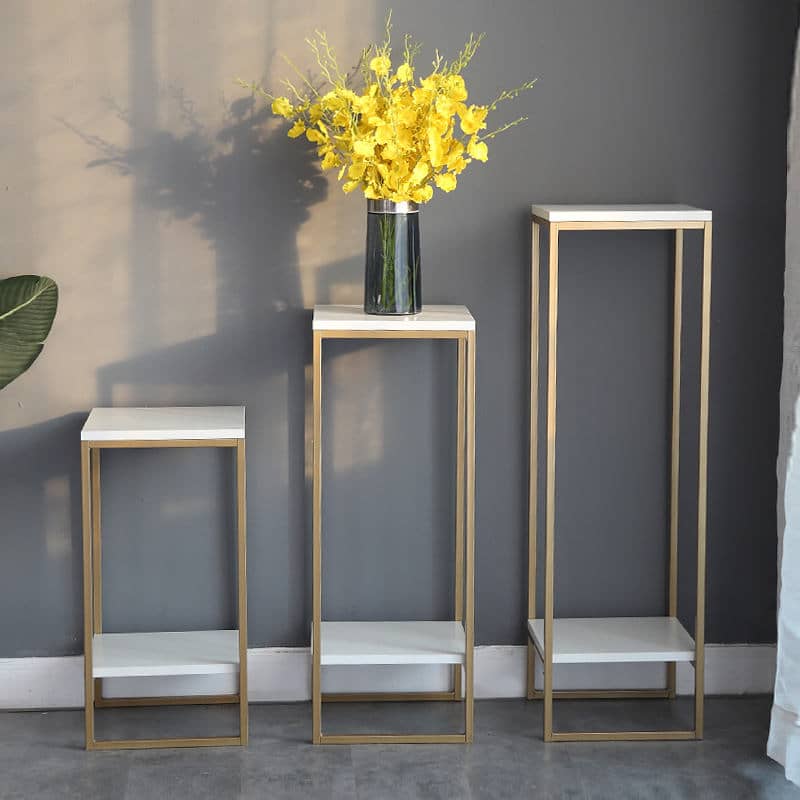 Set of 3 Simple Modern Indoor Flower Pot Display Metal Shelves Rack