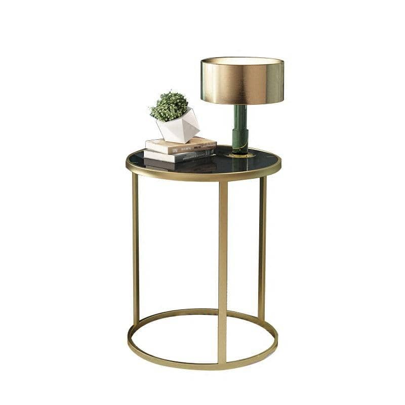 Simple Modern Living Room Sofa Glass Round Coffee Table, Side Table