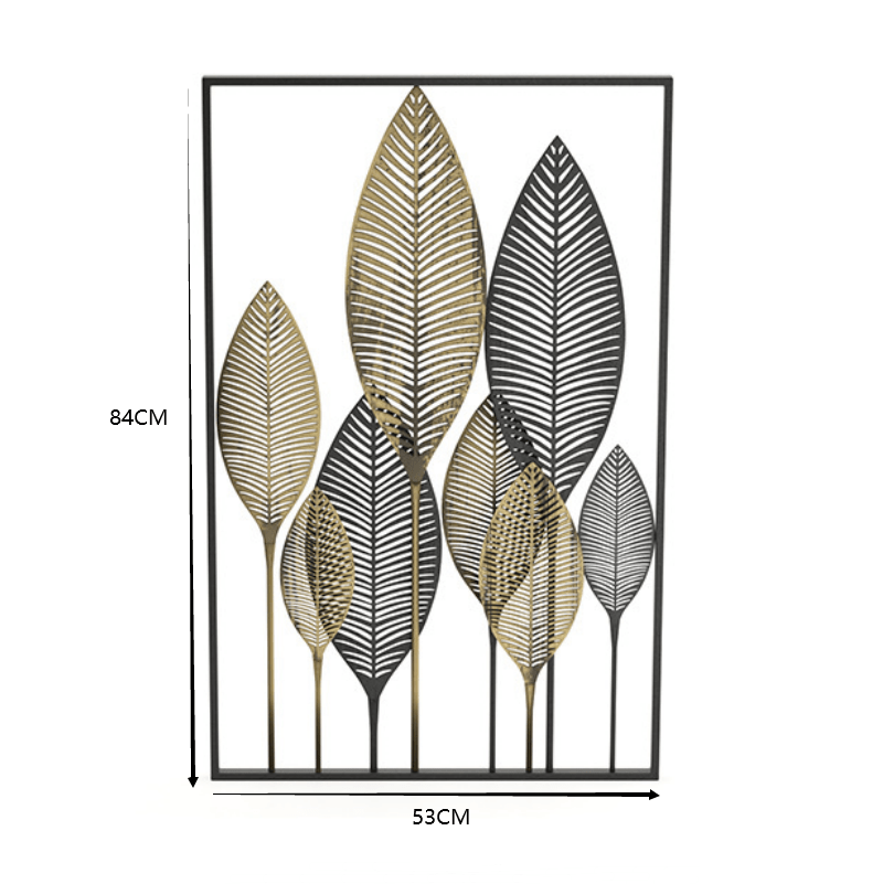 Luxury Pictures Framed Metal Leaf Wall Hanging Decoration for Living Room