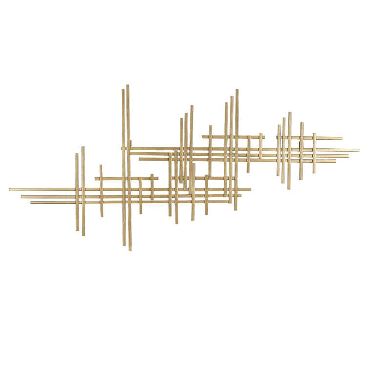 Luxury Elegant 3d Sculpture Golden Abstract Metal Wall Art Decor for Home