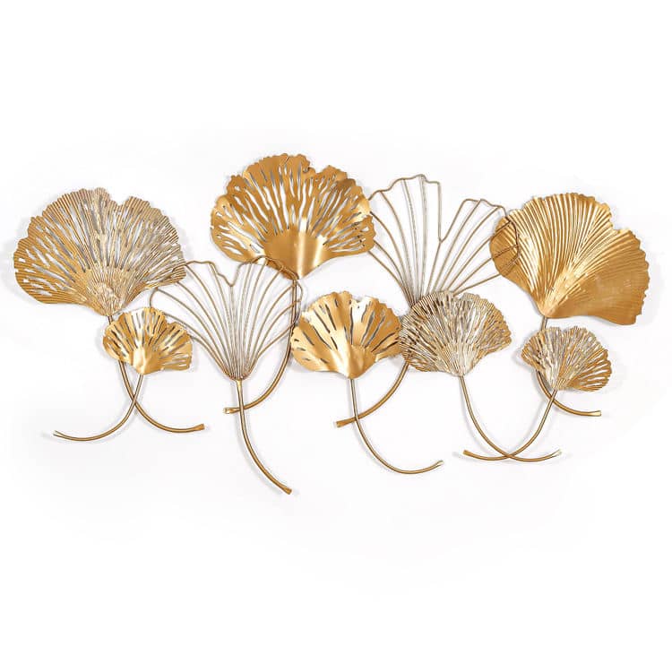 3D Wall Decor, Ginkgo Leaf Metal Wall Art Hanging Decor for Living Room