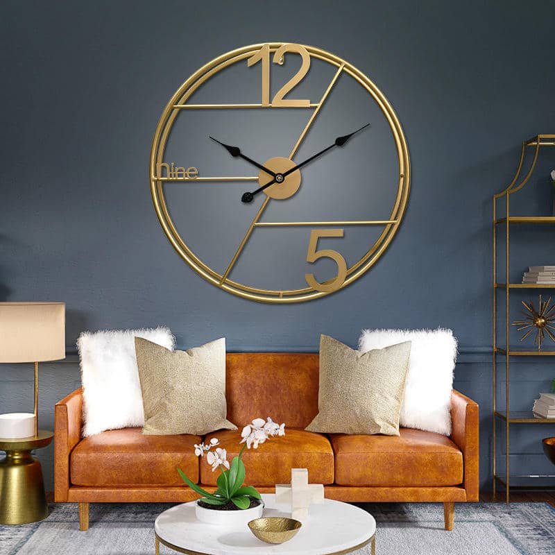 Double Circle Luxury Home Decorative 3d Quartz Metal Art Cheap Wall Clock