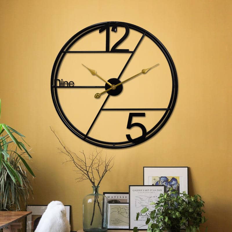 Double Circle Luxury Home Decorative 3d Quartz Metal Art Cheap Wall Clock