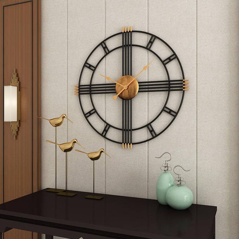 Wholesale European Metal Circular Bedroom Living Room Decor Quartz Wall Clock