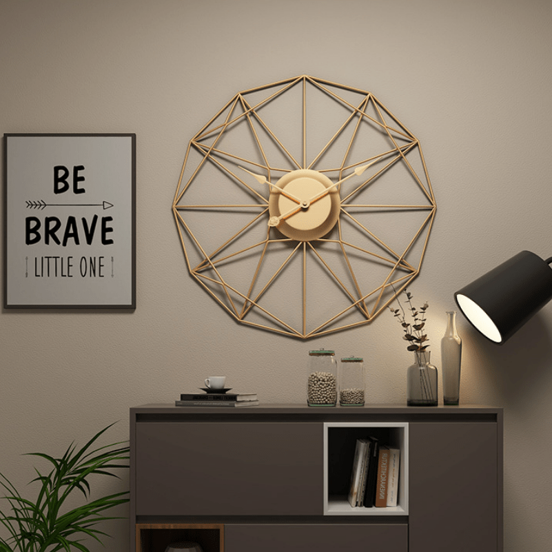 3D Luxury Modern Metal Iron Living Room Home Decor Large Wall Clock