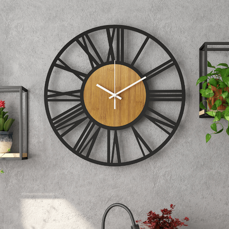 Amazon Nordic Iron Wall Clock, Living Room Bedroom Decor Simple Mute Clock