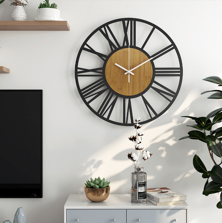 Amazon Nordic Iron Wall Clock, Living Room Bedroom Decor Simple Mute Clock