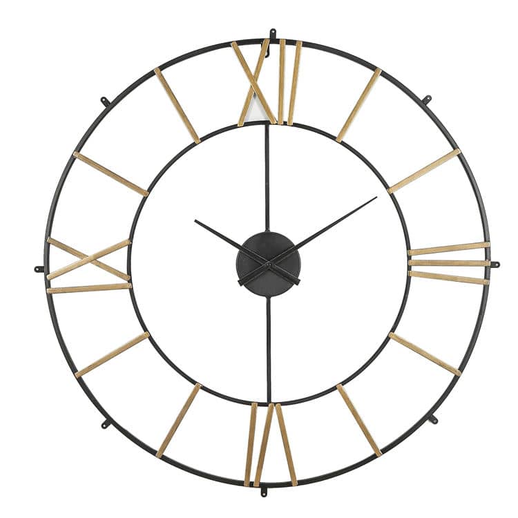 30 Inch Large Wall Clock, Industrial Roman Numeral Decorative Art Wall Clock