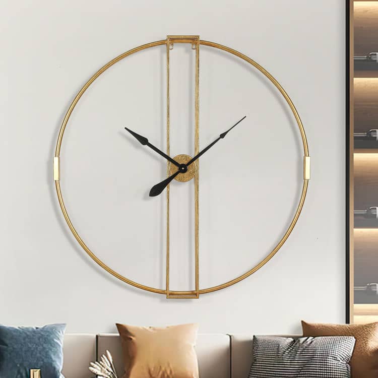 Classical Large Decorative Wall Clock, Modern Non-Ticking Silent Metal Wall Clock