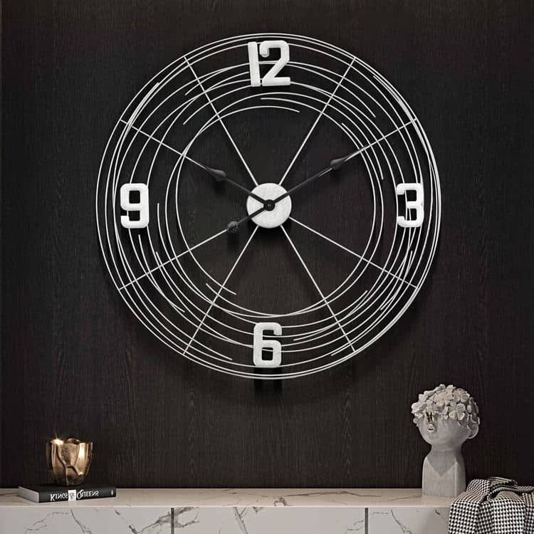 Modern Decorative Luxury Art Digital Metal Wall Clock for Living Room