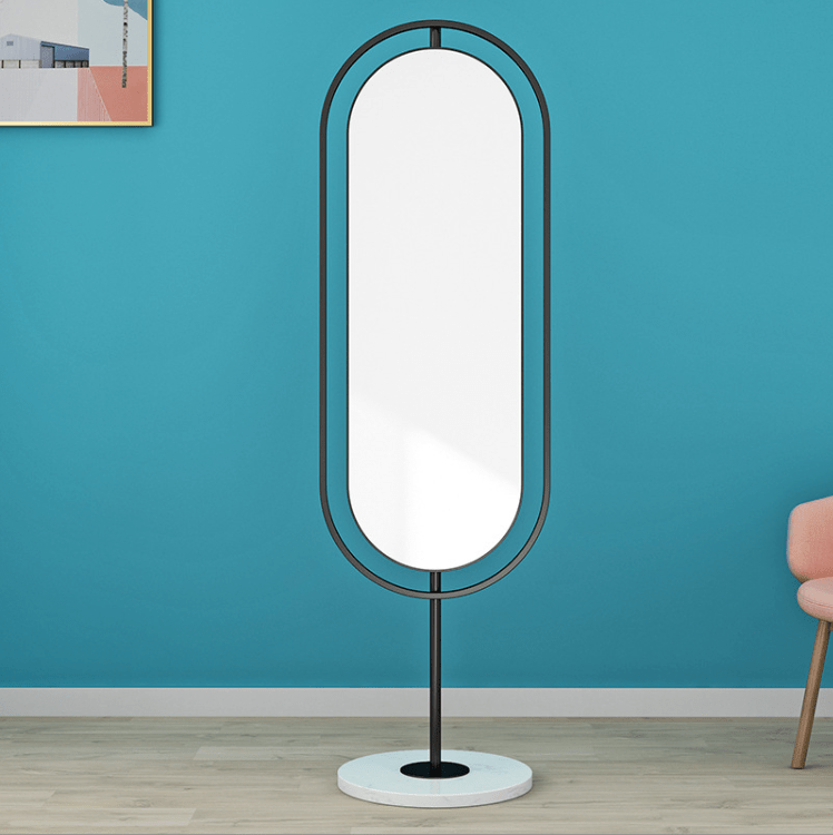 Customized Nordic Iron Floor Standing Mirror, Simple Full Body Dressing Mirror