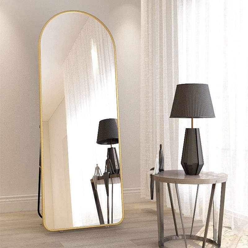Hot Selling Arched Shaped Large Full Length Floor Dressing Mirror with Stand