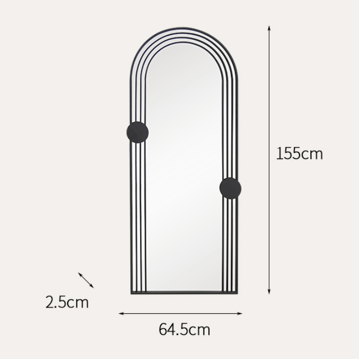 2022 New Design Arched Shape Full Length Floor Standing Dressing Mirror