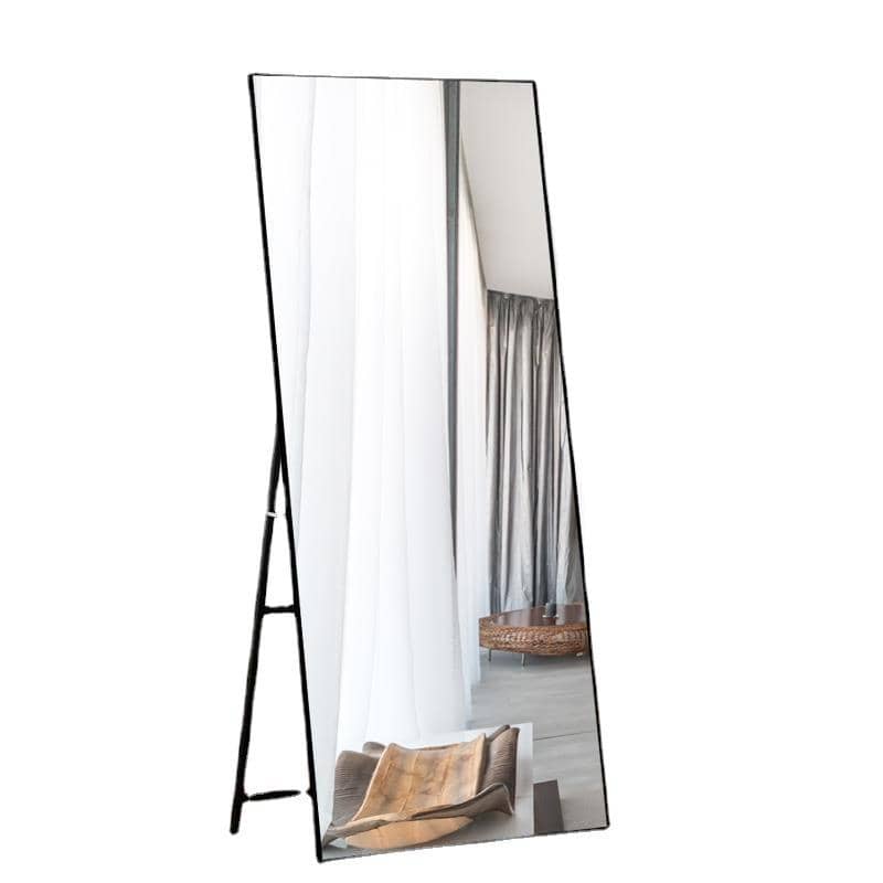 Simple Metal Floor Standing Mirror, Full Body Dressing Mirror for Bedroom