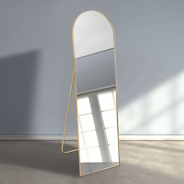Aluminum Alloy Frame Full Length Standing Floor Dressing Mirror for Bedroom