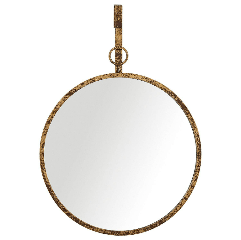 European Vintage Metal Gold Round Living Room Decorative Wall Mounted Mirror