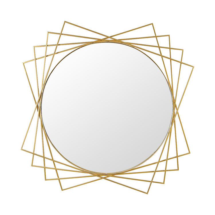 Golden Circle Metal Frame Wall Mounted Decorative Mirror for Bathroom Vanity