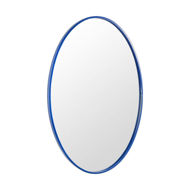 19*36 Inch Metal Blue Frame Wall Decorative Bathroom Vanity Oval Mirror