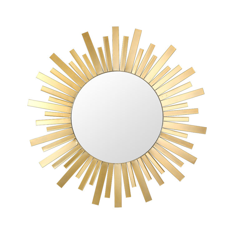 Ready to Hang Home Collection Sunburst Metal Frame Wall Decorative Gold Mirror