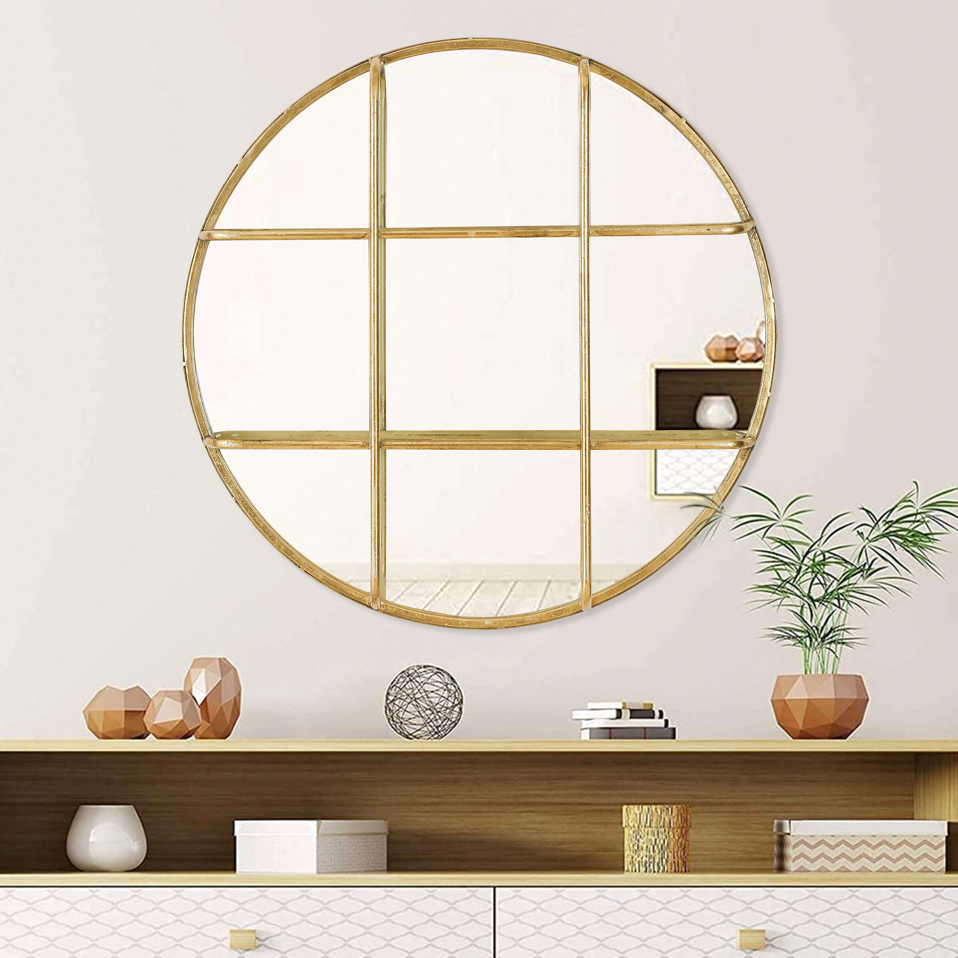 Modern Metal Framed Luxury Design Wall Mirror