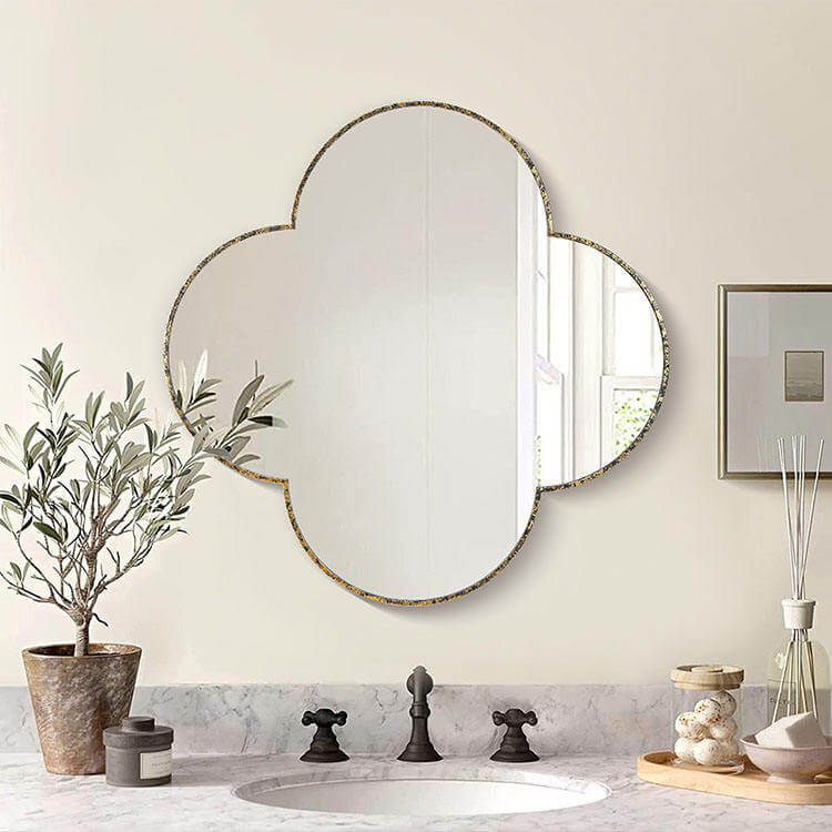 Customized Rustic Bronze-Coloured Metal Frame Decorative Wall Mounted Mirror