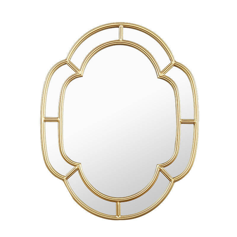 24 Inch Round Shaped Metal Frame Wall Decor Gold Circle Mirror