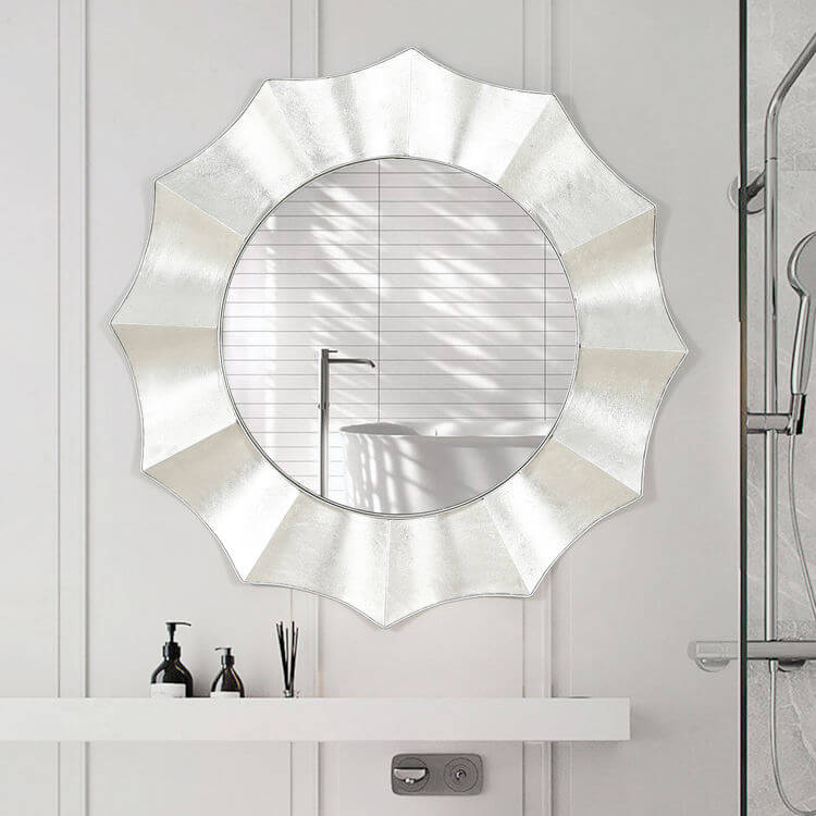 2022 New Design Bathroom Decorative Round Metal Frame Wall Mounted Mirror