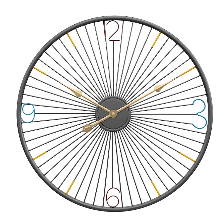 30 Inch Large Home Decorative Modern Sunburst Metal Gold Wall Clock