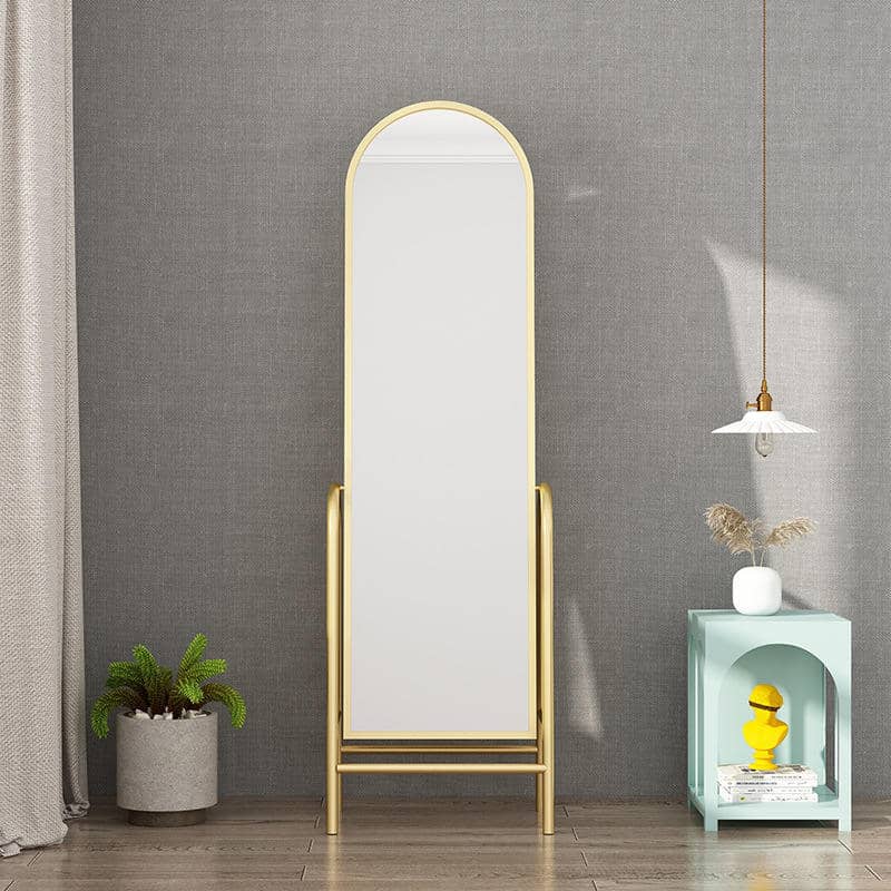 Home Decorative Gold Metal Frame Full Length Floor Standing Dressing Mirror