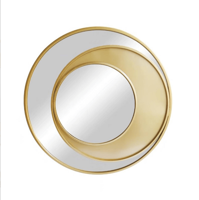Modern Light Luxury Decorative 3D Moon Design Metal Wall Hanging Mirror