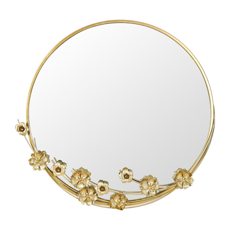 Gold Accent Metal Framed Living Room Decorative Wall Mounted Mirror