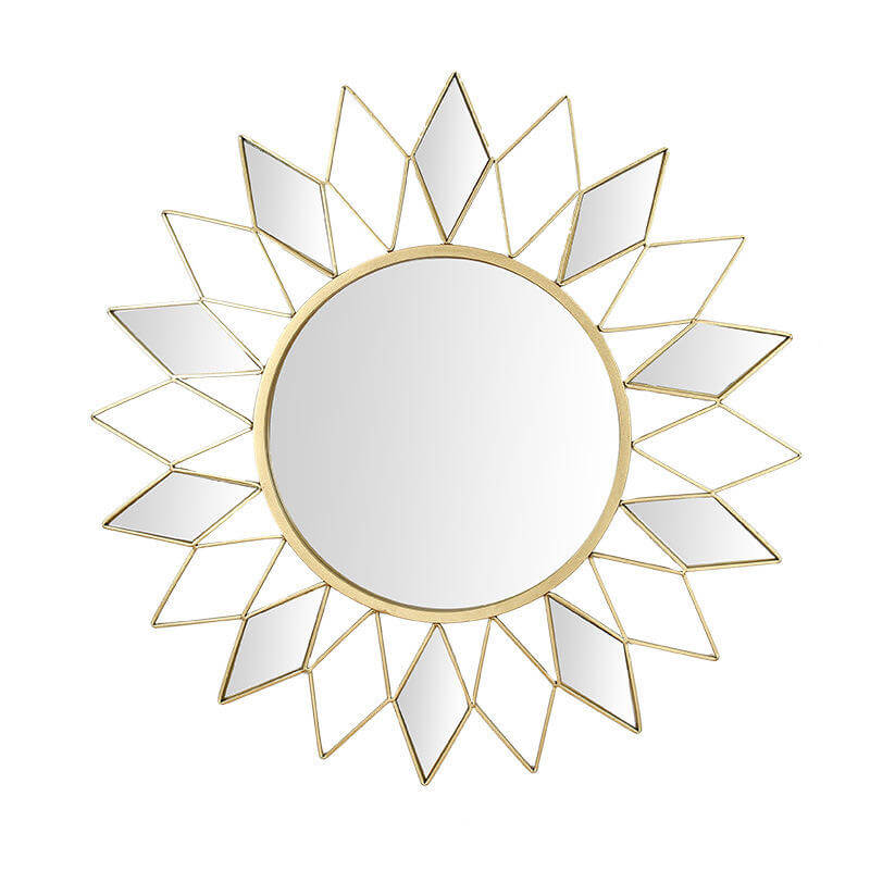 Modern Home Decor Custom Large Size Sunburst Round Metal Wall Mirror