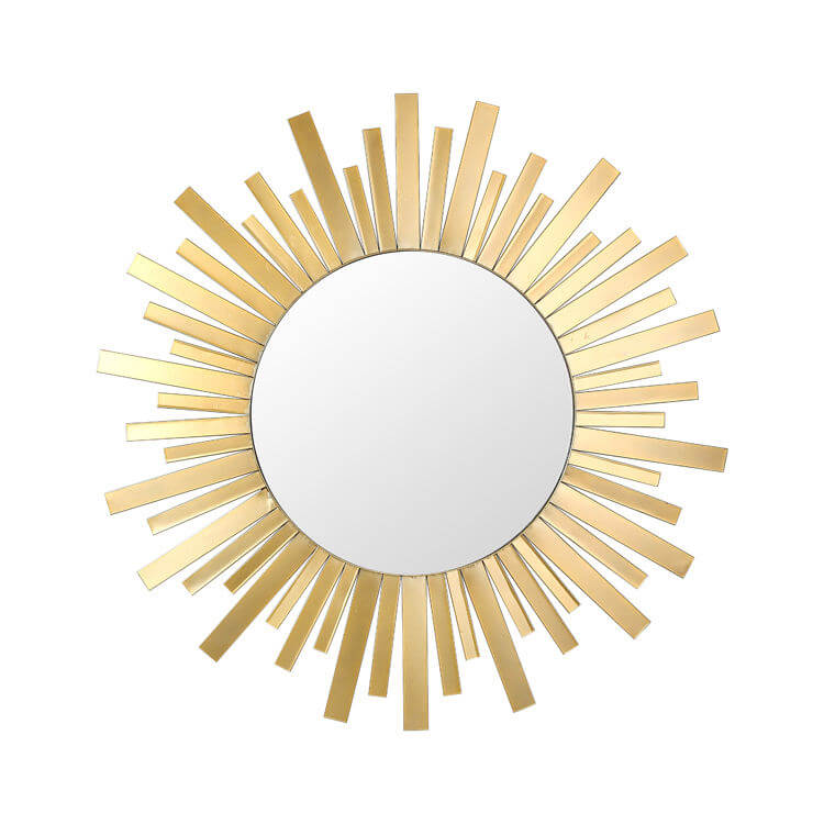 Modern Home Decor Custom Large Size Sunburst Round Metal Wall Mirror