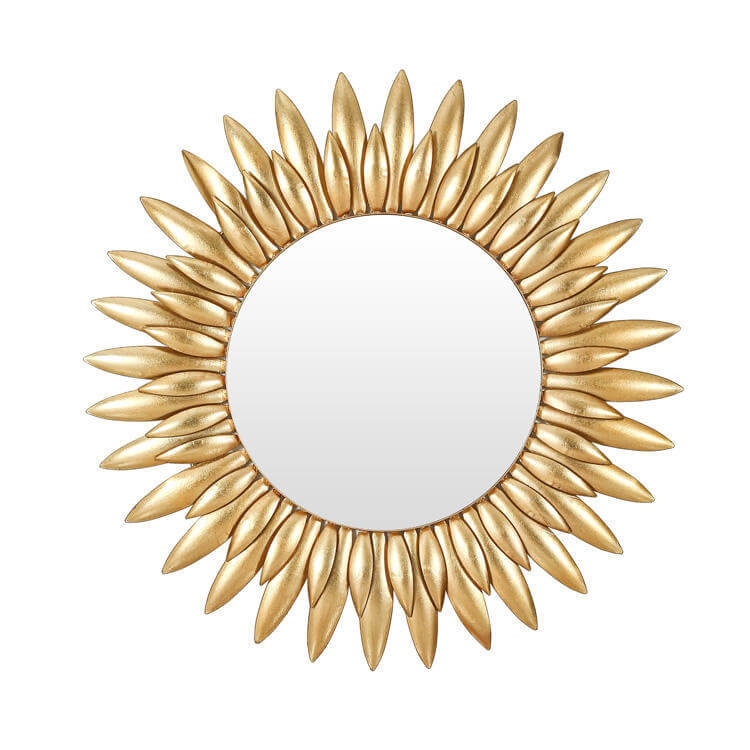 Modern Home Decor Custom Large Size Sunburst Round Metal Wall Mirror