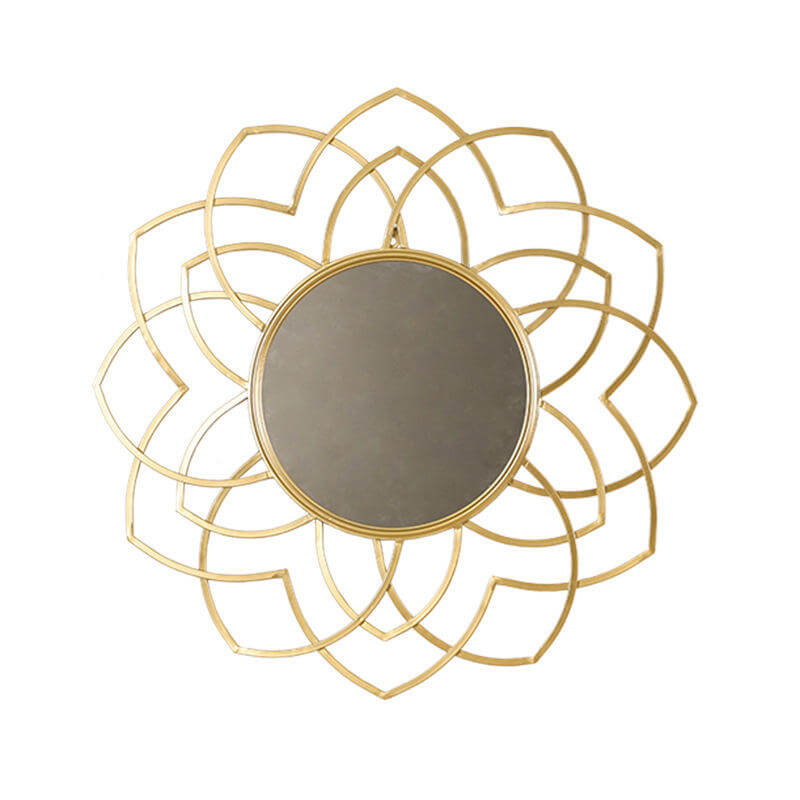 Modern Home Decor Custom Large Size Sunburst Round Metal Wall Mirror